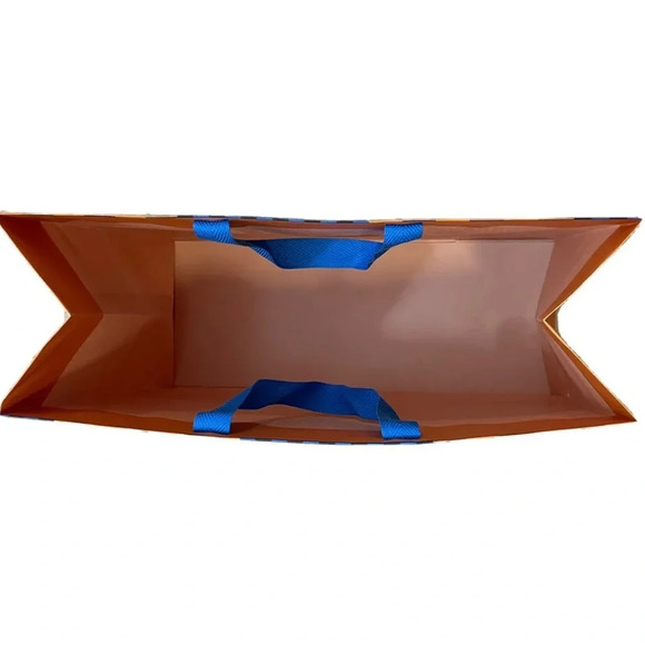 LOUIS VUITTON Authentic Gift Shopping Bag Orange/Blue SIZE 15.6 X 13.25 X 6.25 - Picture 7 of 7